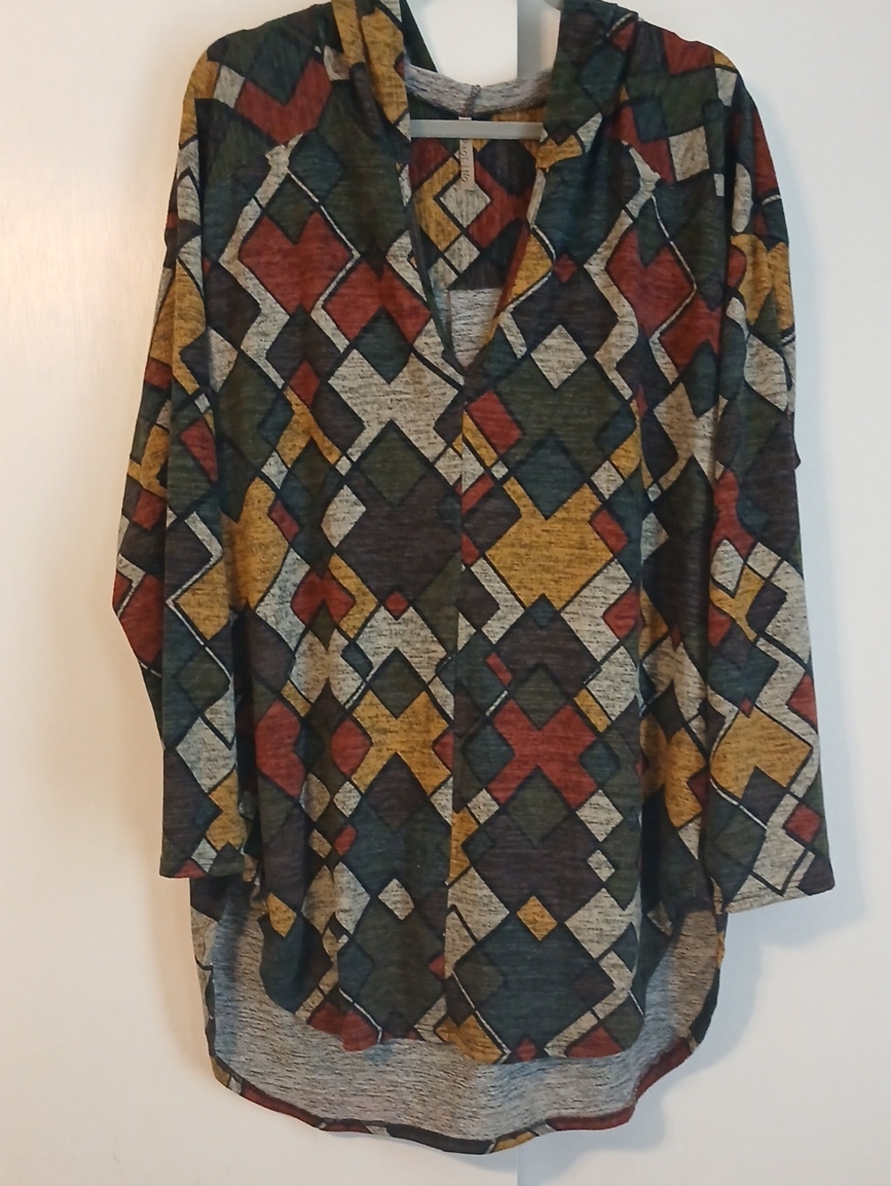 Paolino Multicolor Geometric Knit Hoodie (No Size Label)